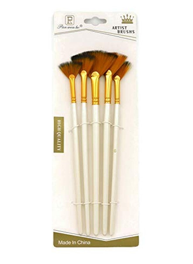 ArtBee® ArtBee Painting Brushes Set for Acrylic, Oil and Watercolor Painting (Fan Brushes with Sponge-Set of 6) - Image 5